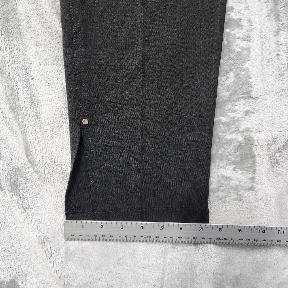 Club Monaco Pants Womens 8 Black Petrah Cropped Split Hem Stretch Preppy Office - Picture 12 of 13